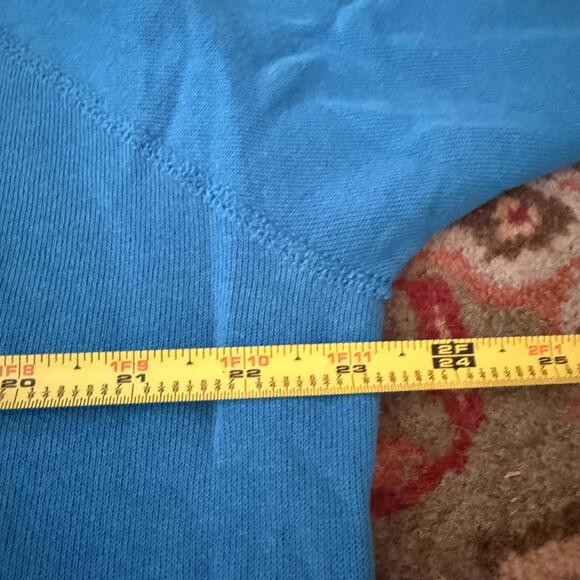 Vintage 90s Teal Bunny Graphic Sweatshirt Patchwork Quilt Print Womens XL - Picture 4 of 7